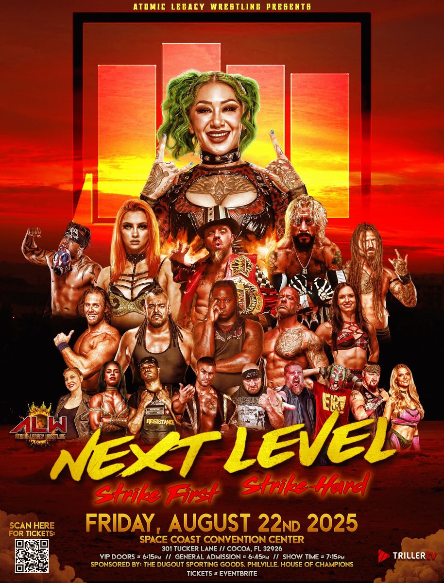JD32796's tweet image. ALW @WrestlingAtomic returns home to Cocoa Florida for a HUGE end of summer show! Fri 8/22
@ShotziTCB @1ReneeMichelle @HAILRyzin @The_Babathunder @wrestlingleva @arielteal @real1
@JD32796 @FultonWorld
Tickets:
eventbrite.com/e/alw-strike-f…

#ALW #WWERaw #WWENXT #WWE #TNAiMPACT #tna