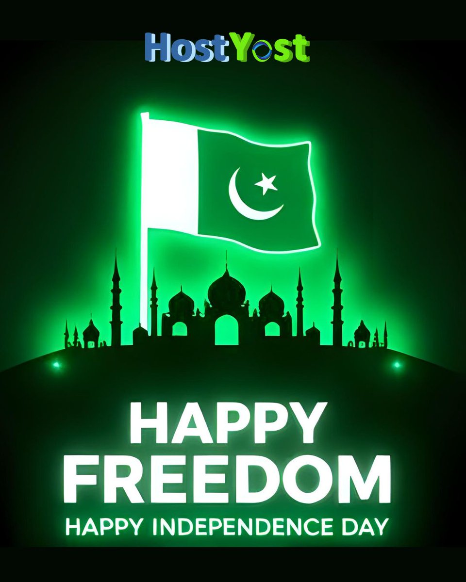 HostYostUpdate's tweet photo. "Freedom is the foundation of innovation!"

This 14th August, let’s build a digital Pakistan together.
Happy Independence Day from HostYost!

#IndependenceDay #PakistanZindabad #DigitalPakistan #HostYost #14thAugust #digitalfreedom #WebHosting #pakistanindependenceday https://t.co/NvznrIentw