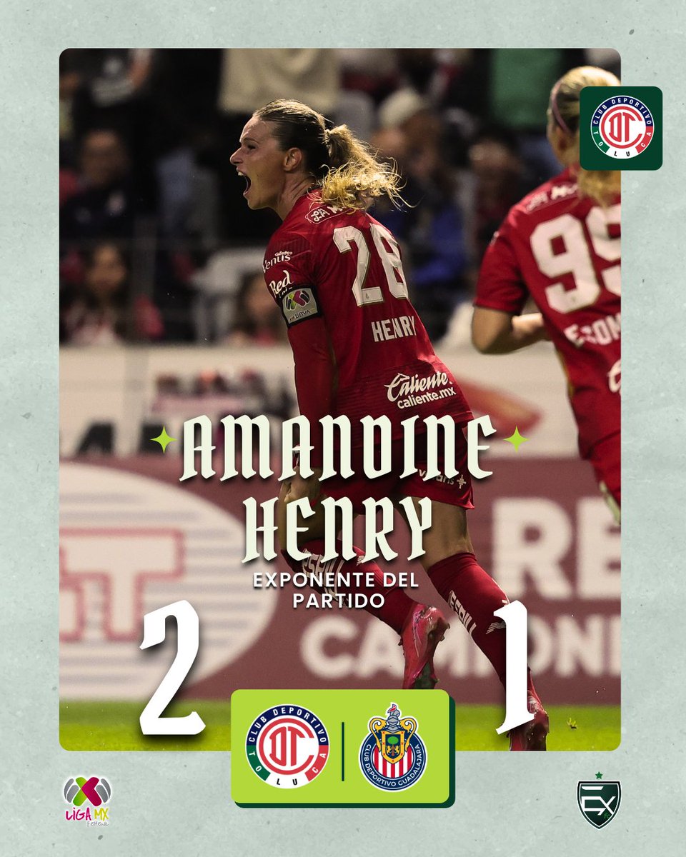 ¡LES DIABLES PASEARON A CHIVAS! 🇫🇷👹

<a href="/TolucaFemenil/">Toluca FC Femenil</a> sumó su quinta victoria al hilo 🧵al derrotar al Rebaño 2-1 en el Nemesio Diez. Los goles fueron de Amandine Henry y Eugénie Le Sommer por las Escarlatas; de Guadalajara anotó Casandra Montero. 

#Futbolfemenino #LigaMxfemenil