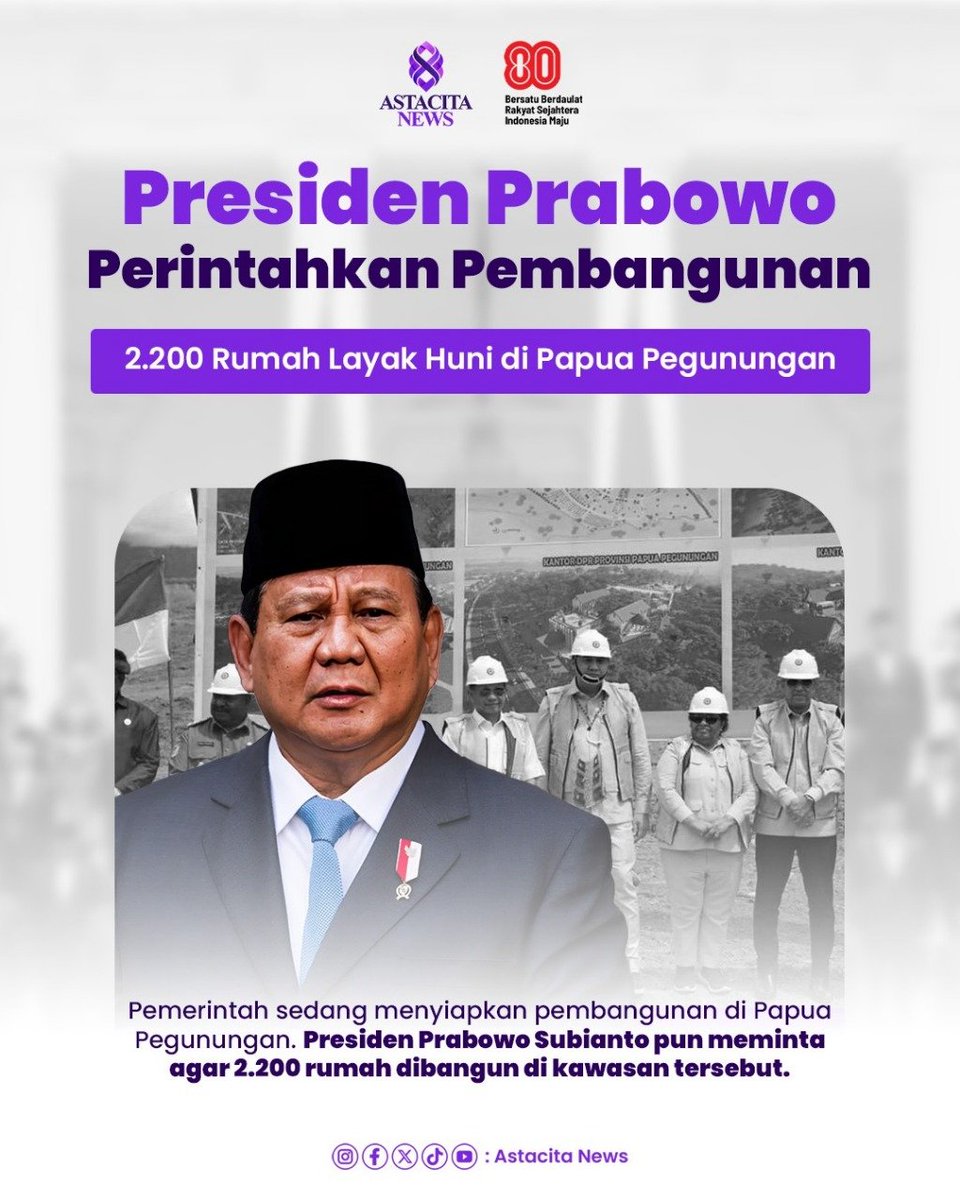 dedandriant's tweet photo. program 2.200 rumah di Papua + 3 Juta Rumah skala nasional ini bukan hanya sekadar pembangunan fisik. Ini tuh tentang pemerataan, keadilan, dan bukti nyata pemerintah hadir buat rakyat. https://t.co/2t4ZtvHIQA