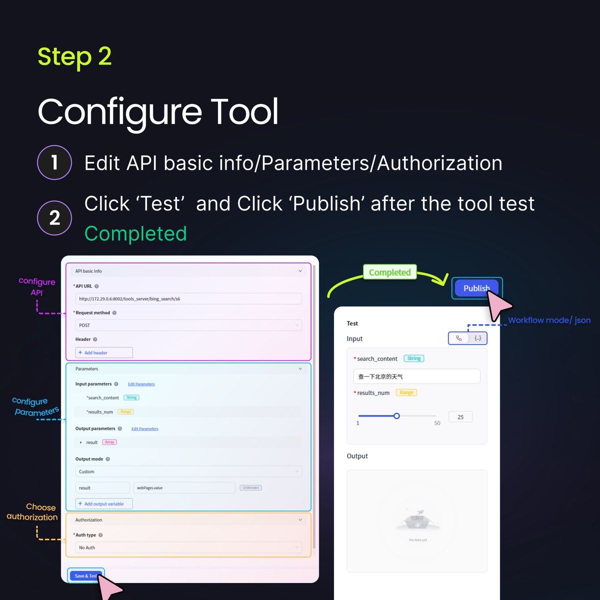 TateATate_AI's tweet image. 🔌Connect ANY external API to your AI agent! From web search to custom integrations - unlimited possibilities in just 3 steps. No coding limits!#Al #AIAgent #aitools #machinelearning #techtips #Developer #nocode #programming #API #machinelearning #webdevelopment #buildinpublic