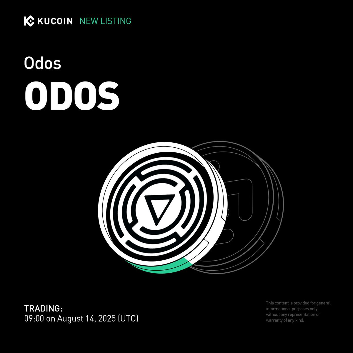 kucoincom's tweet photo. 📢 Now Listing: @odosprotocol $ODOS  on #KuCoin
 
We’re pleased to welcome Odos, a leading Smart Order Routing (SOR) platform that uses a proprietary Automated Market Maker (AMM) path-finding algorithm to aggregate DEXs and find optimal routes for token swaps. This enables both retail and institutional traders to achieve better efficiency and savings when converting one or multiple tokens into other assets.
 
📅 Trading starts: August 14, 2025, 09:00 (UTC)
💰 Deposits: Effective immediately (BASE-ERC20)
🔁 Pair: ODOS/USDT
 
Trade smarter, swap better — with Odos.
 
#KuListing #ODOS