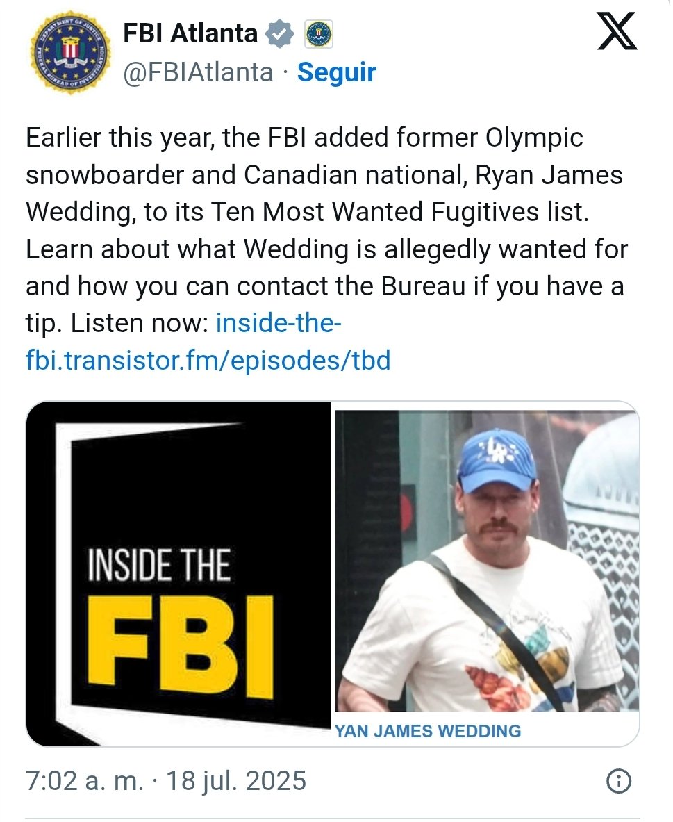 blogdelosguachs's tweet image. Dron espía #AE2FD0 
Estaría buscando en el estado de mexico a uno de los 10 más buscados por el FBI se trata de Ryan James Wedding un atleta olímpico acusado de tener las rutas más grandes de droga en el continente americano