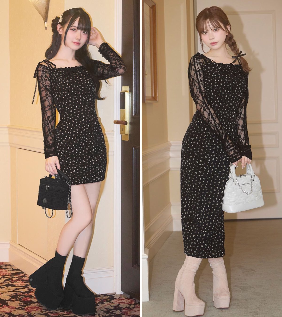 michellMacaron レースボレロ付き小花柄ミニワンピ 新品/訳アリ