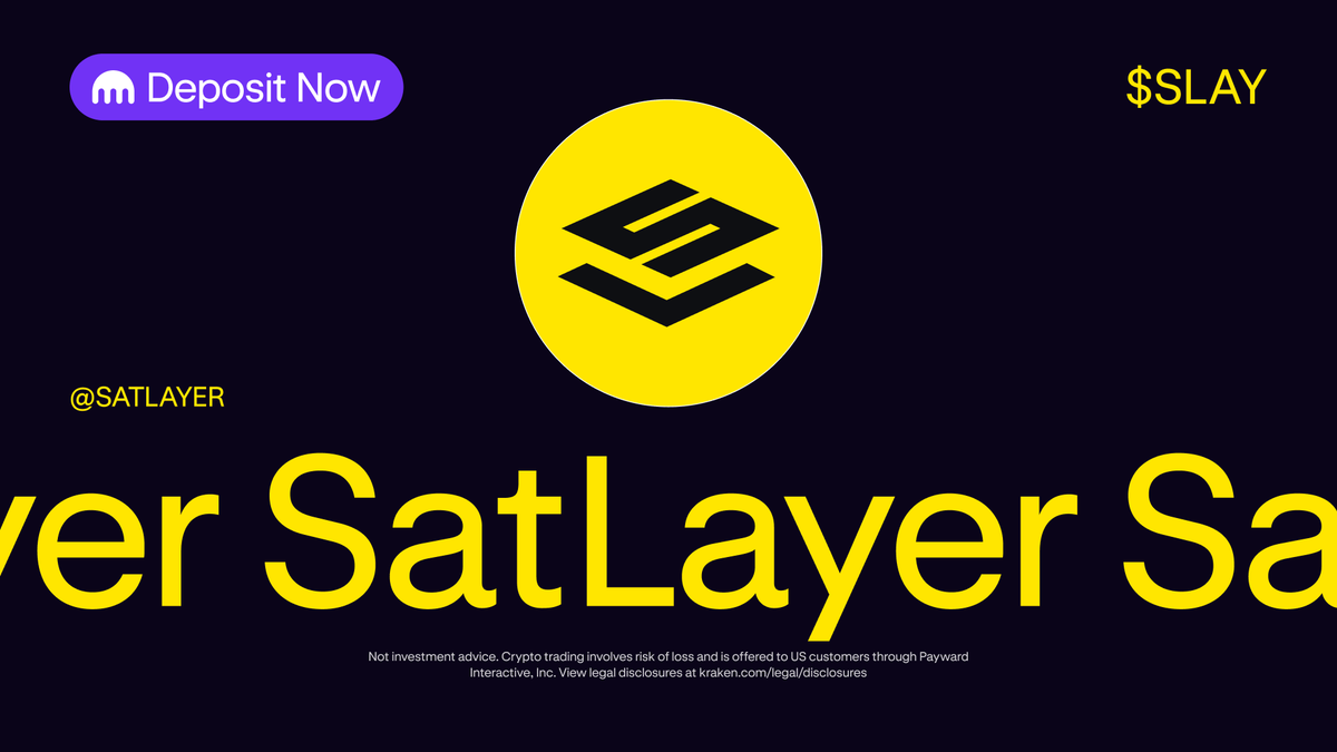 krakenfx's tweet image. $SLAY is now in post-only mode 📣
@SatLayer is the foundation for the new economy, built on Bitcoin
Deposit today: p.k.xyz/9f1e/ns2jcszf