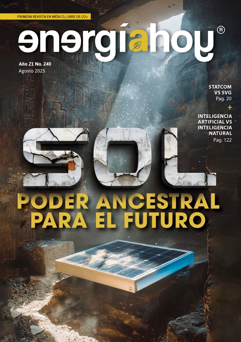 energiahoy's tweet photo. #EnPortada | #Agosto #EnergíaSolar @anes_oficial #SolarTérmica @IntersolarMX @HeatChangers / @AcclaimEnergyMx @LIDEditorialMex / @AAmeneer @hitachienergy / @MerusPower / @SchneiderElec @SchneiderMX / @WEN_MEXICO @MujeresEnergia @Enegence1 / @Naturgy
Ed: https://t.co/IwIaRyVD1Z https://t.co/eslTDpX4vH