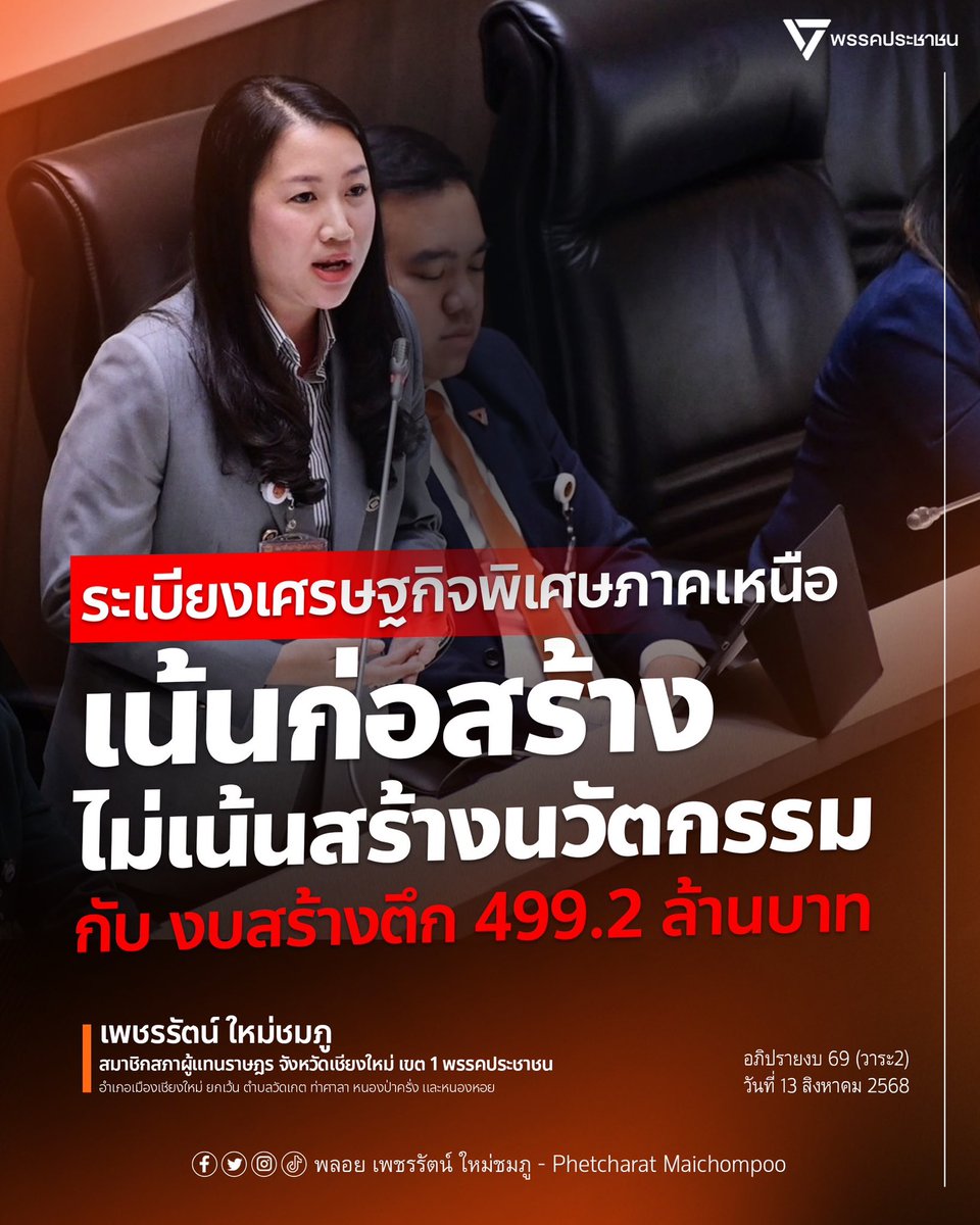 [ระเบียงเศรษฐกิจพิเศษภาคเหนือเน้นก่อสร้างไม่เน้นสร้างนวัตกรรม กับ งบสร้างตึก 499.2 ล้านบาท]

ดิฉันขอตัดงบประมาณที่ตั้งไว้ตามมาตรา 13 งบประมาณรายจ่ายของกระทรวงการอุดมศึกษาฯโดยเป็นการก่อสร้างอาคารวิทยาศาสตร์ภูมิภาคภาคเหนือ เพื่อเป็นศูนย์กลางขับเคลื่อนธุรกิจนวัตกรรม BCG