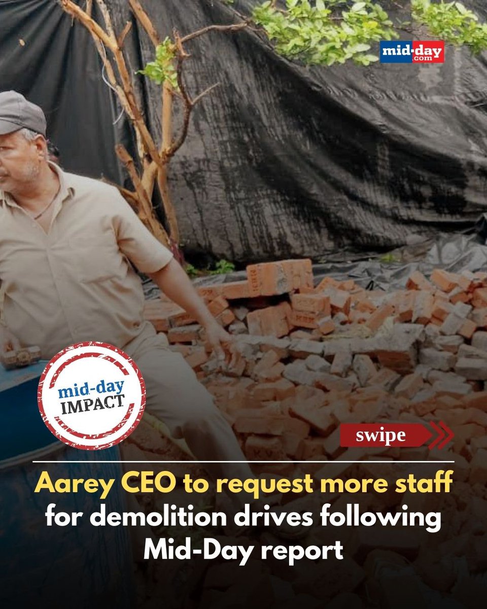 mid_day's tweet photo. After mid-day exposes illegal hutments in Aarey’s tribal hamlets, CEO S. Shirpurkar vows stricter action  seeking 40-50 extra personnel, security deployment, and checks to stop vehicles smuggling in construction material. 

By: @ranjeetnature 

#Aarey #BMC #infrastructure #Mumbai #MumbaiNews 

https://t.co/okaPlKS4NO