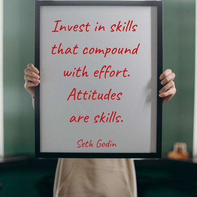 UnionGeneral2's tweet image. It’s Whiteboard Wednesday! 

"Invest in skills that compound with effort. Attitudes are skills."

#uniongeneralins #whiteboardwednesday #whiteboard #sethgodin #attitude #skills #compound #effort