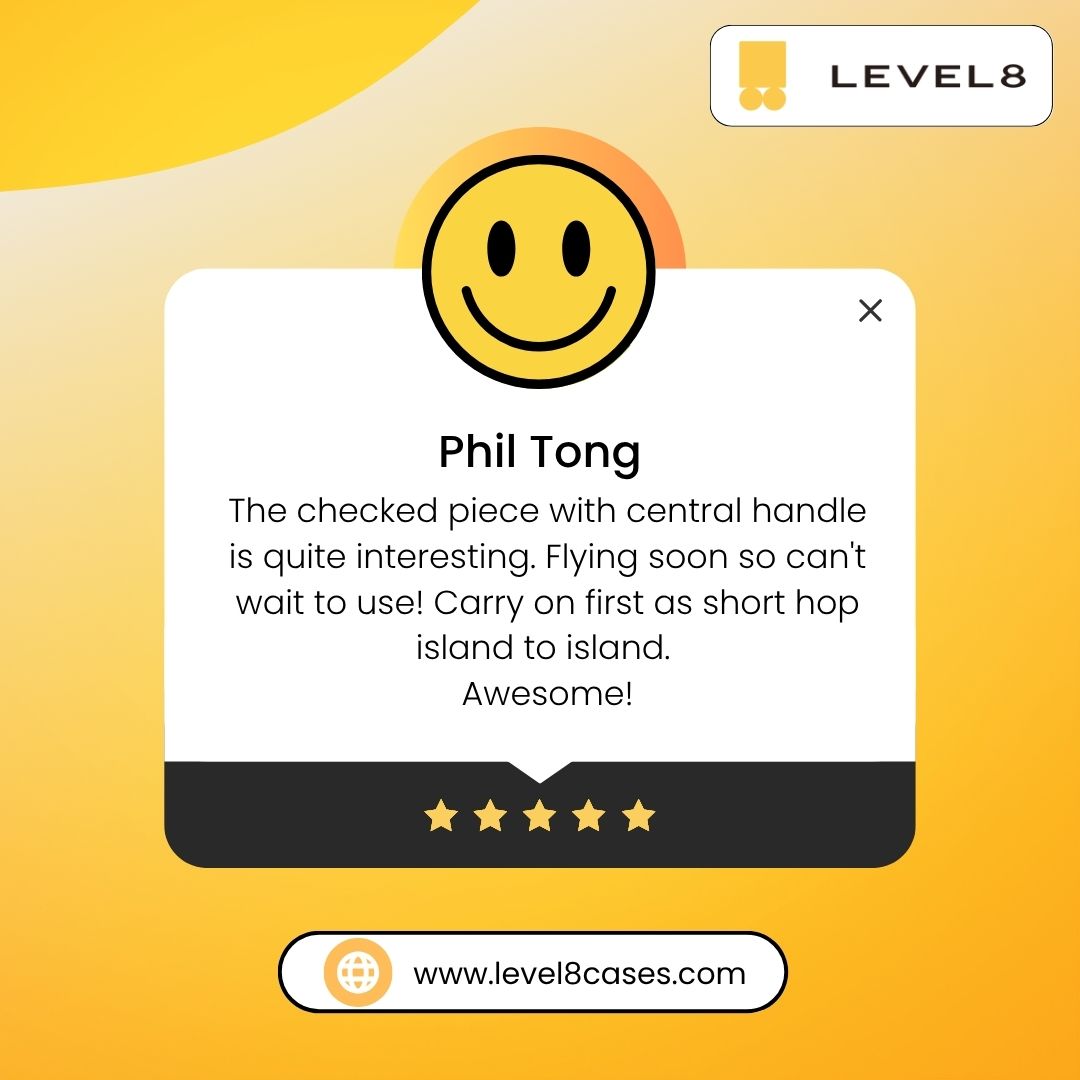 A big thank you to Phil Tong for sharing your experience with us! 🙌
 We’re thrilled to know our product made your journey smoother and more stylish. ✈️🧳
 Your feedback keeps us moving forward!
#CustomerLove #LEVEL8Luggage #TravelWithLEVEL8 #HappyCustomer #LuggageGoals