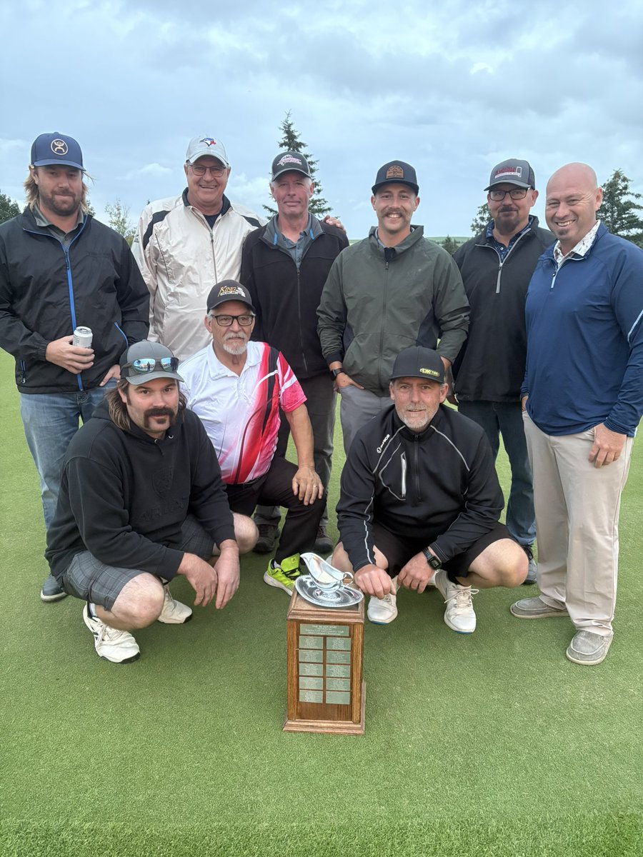 TrochuGolf's tweet photo. Congrats champs!  The Whitney team prevailed in the final, over the regular season champs-the Bryce Fenton team.  

Team Whitney is:  Scott Whitney, Ken Freeman, Cliff Fobes, Randy McArthur, Alex Little, Ian Herd, Rob Smyth, Larry Maxwell, Liam McDougald, and Sam Schellenberg. https://t.co/v0MMc8uOYF
