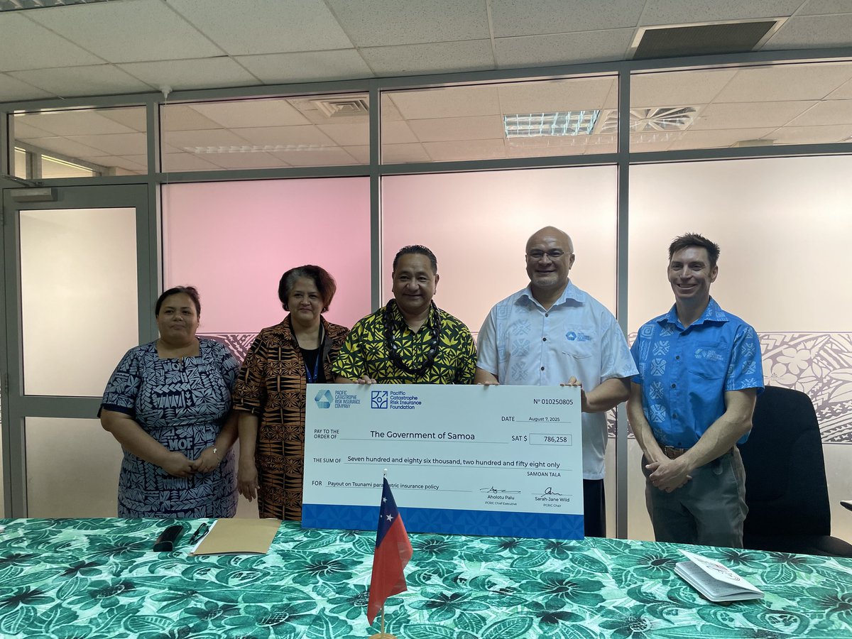 Samoa Receives Rapid Policy Payout from PCRIC for Tsunami Recovery

Read more: pcric.org/2025/08/13/sam…