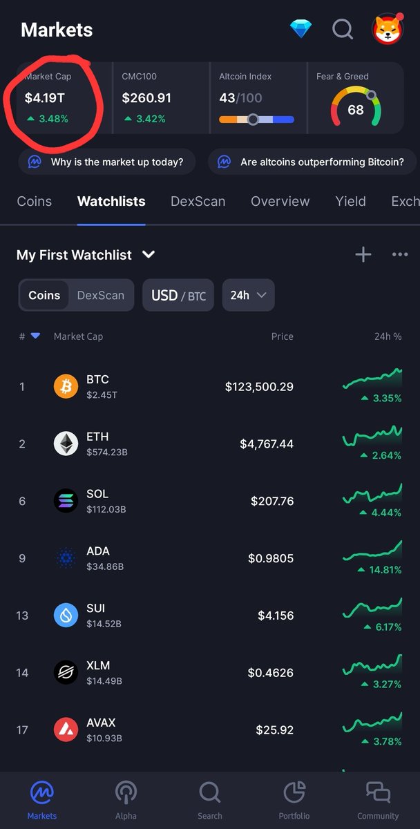 Market cap is almost at 4.20 fellas 😅
