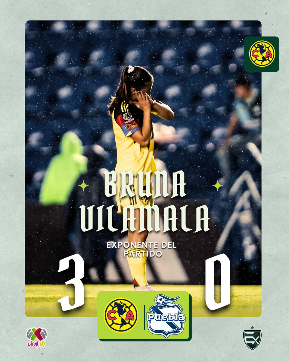 ¡PRIMER DOBLETE EN LA LIGA MX! 🦅🦅

Bruna Vilamala se hizo presente en Ciudad de los Deportes con 2 goles y, Montserrat Saldivar, con un tanto más para mantener a las Águilas en la cima 🏔

 #AP25 #ligamxfemenil #futbolfemenino #América #Puebla #J6