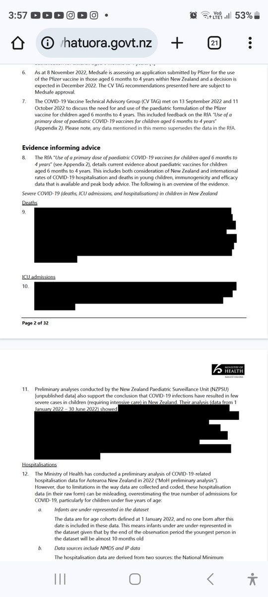 Memo 
The use of Pfizer mRNA COVID-19 vaccine for children aged 6 months to 4 
years: COVID-19 Vaccine Technical Advisory Group (CV TAG) 
recommendations 
Date: 24 November 2022

What are they hiding in the black. 
Why tag it out.
Deeply suspicious.
tewhatuora.govt.nz/assets/About-u…