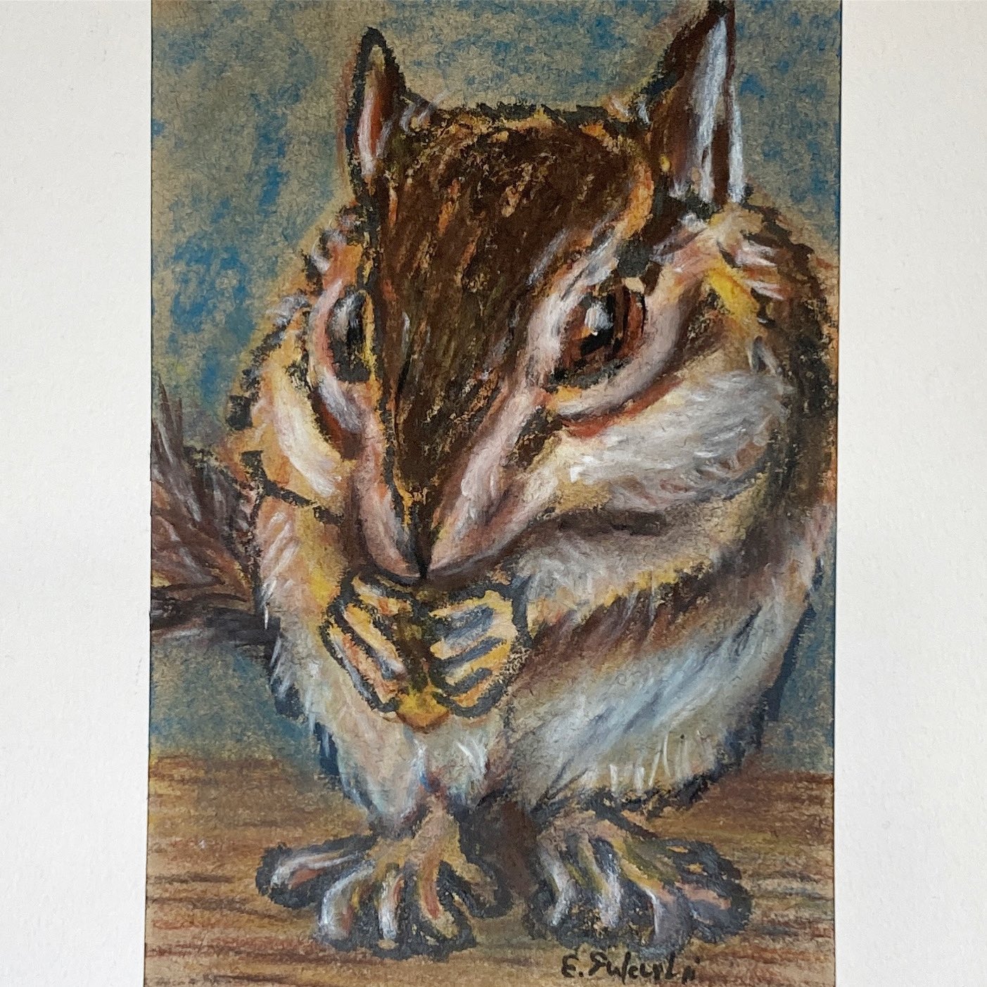 シマリス　りす　原画　絵画『シマリスとミモザ』 水彩画 リス 原画 - RILALAKILALA'S GALLERY | minne byGMO