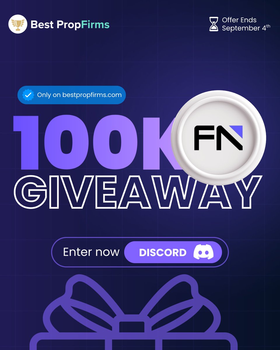PropFirms (@prop_firms) on Twitter photo 🚨100K DISCORD <a href="/FundedNext/">FundedNext</a> GIVEAWAY 🚨
4 x 25K Challenge Accounts 🎁
To Enter👇
1️⃣Join our Discord: discord.gg/5KUfTBHQPj
2️⃣Follow <a href="/Prop_Firms/">Best PropFirms</a>
3️⃣Like and Retweet
4️⃣Comment 'DISCORD'
5️⃣Have a FundedNext account (please use the link below to sign up if you do not have an 🚨100K DISCORD <a href="/FundedNext/">FundedNext</a> GIVEAWAY 🚨
4 x 25K Challenge Accounts 🎁
To Enter👇
1️⃣Join our Discord: discord.gg/5KUfTBHQPj
2️⃣Follow <a href="/Prop_Firms/">Best PropFirms</a>
3️⃣Like and Retweet
4️⃣Comment 'DISCORD'
5️⃣Have a FundedNext account (please use the link below to sign up if you do not have an