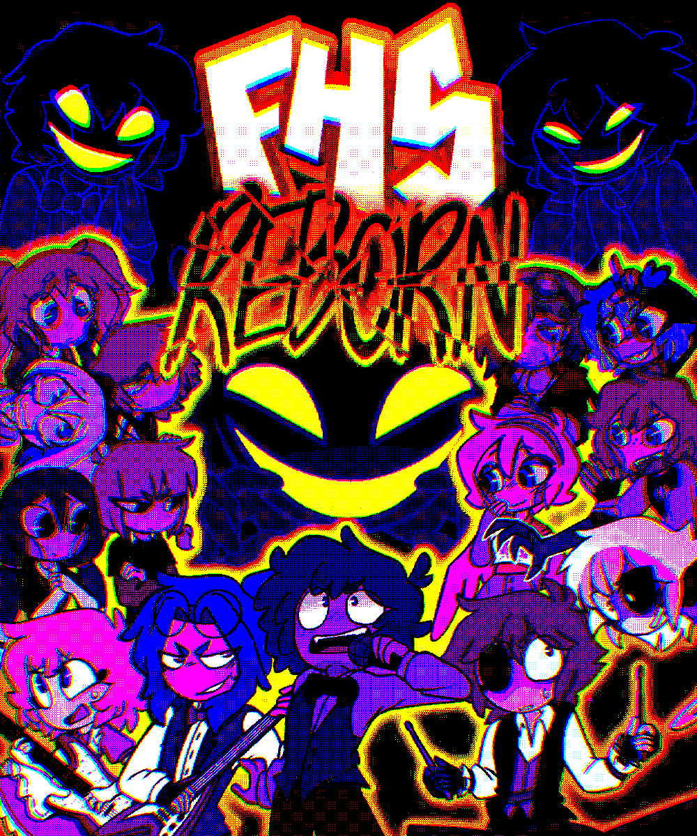 PatosReccord's tweet photo. Un póster viejito para mi serie HS que me dió hueva rehacer así que solo usé el boceto viejo y ya 🗣🗣🔥🔥
#fhs #fnafhs https://t.co/CITN1qcMi8