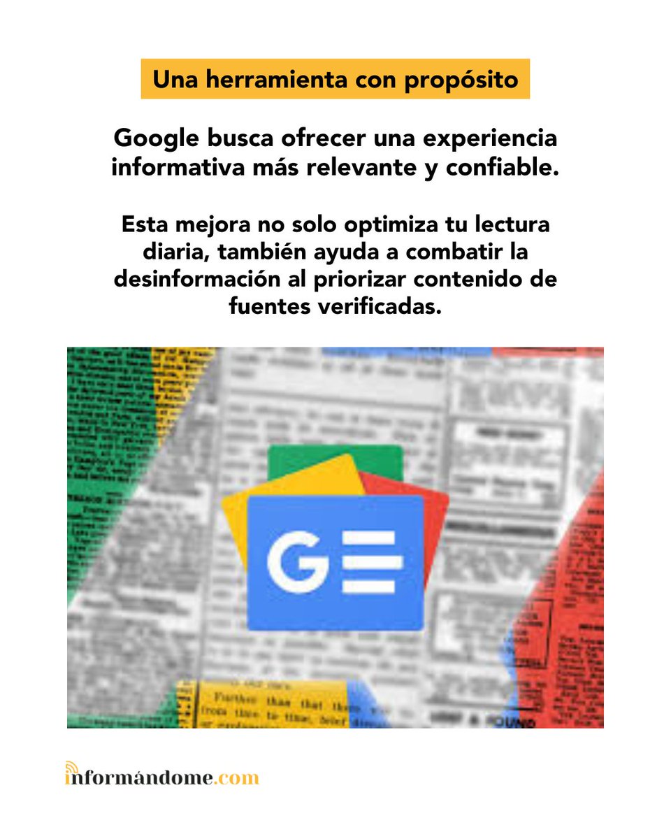 informandomecol's tweet image. Por ahora disponible en Android para usuarios en EE. UU., pero llegará pronto a más países, iOS y web.

#Noticia #GoogleNews #Tecnología