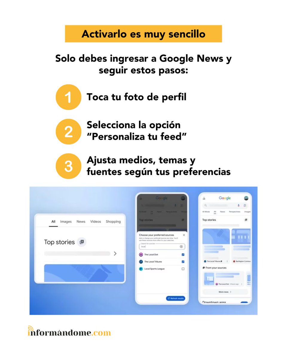 informandomecol's tweet image. Por ahora disponible en Android para usuarios en EE. UU., pero llegará pronto a más países, iOS y web.

#Noticia #GoogleNews #Tecnología