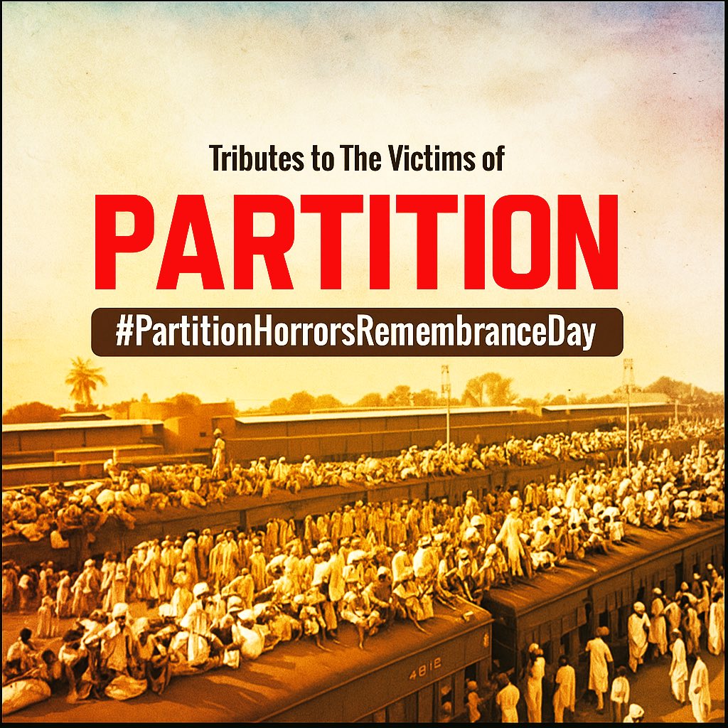 On this very day, narrow-minded religious fanaticism and policies of hatred conspired to divide Bharat Mata, resulting in riots, the killing of innocents, and a humanity left writhing in agony!

#VibhajanVibhishika #VibhajanVibhishikaSmritiDiwas #PartitionHorrorsRemembranceDay