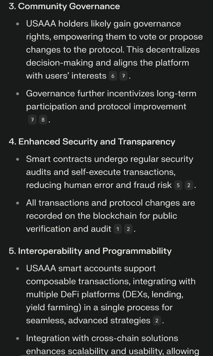 ez_ezhil852's tweet photo. @wealthyvibes555 @SD_LaunchPad
#USAAA Community members read this detailed and genuine analysis of USAAA given by AI perplexity.
Go through and educate more peoples to join our community
USAAA , a gem not to be missed. https://t.co/wgXFj3tZI4