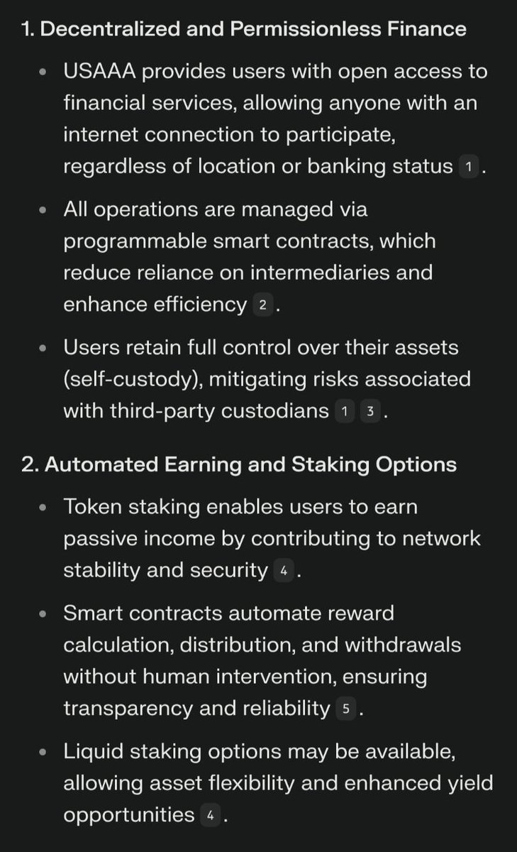 ez_ezhil852's tweet photo. @wealthyvibes555 @SD_LaunchPad
#USAAA Community members read this detailed and genuine analysis of USAAA given by AI perplexity.
Go through and educate more peoples to join our community
USAAA , a gem not to be missed. https://t.co/wgXFj3tZI4