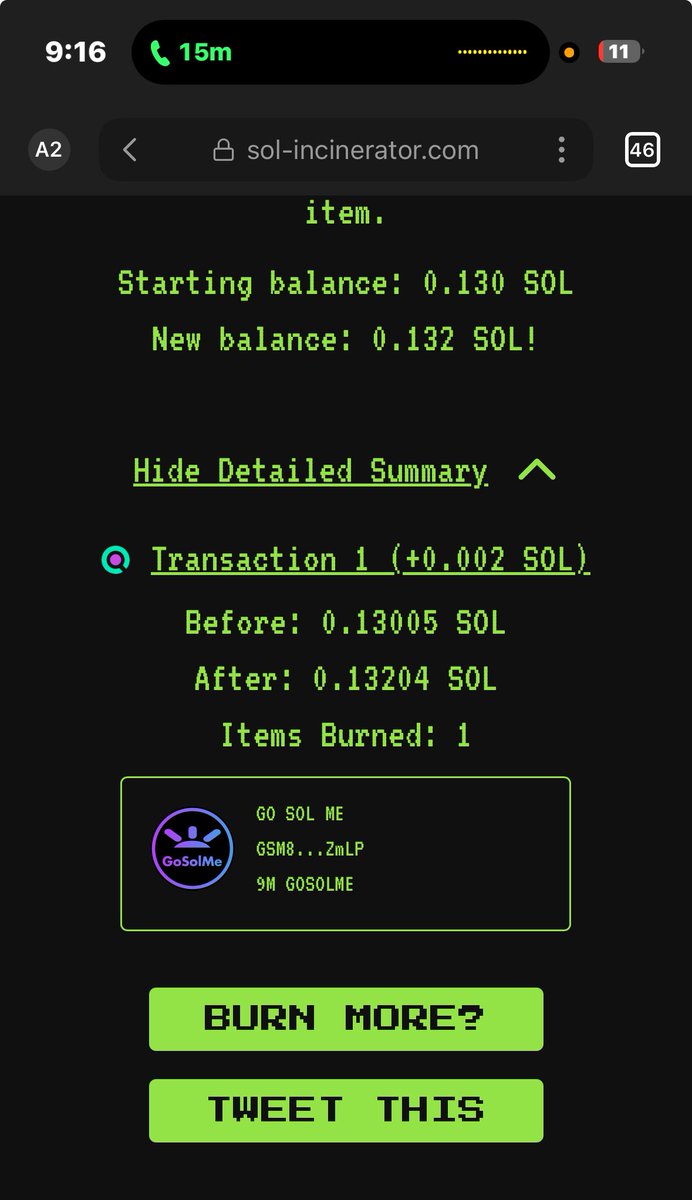 9 million tokens burned.