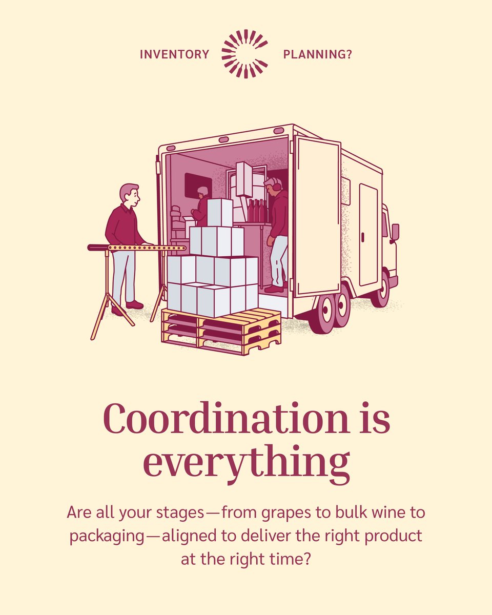 ClaretPlan's tweet image. In BevAlc, internal inventory is more than storage. 🍷
Grapes → bulk wine → packaging — every stage must work in sync to hit release dates.

Get it right, and you protect both quality and trust.

claret.la/456bJoD
#BevAlc #WineBusiness