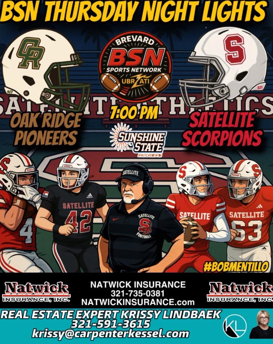 SportsBrevard's tweet photo. 🏈 BSN BROADCAST PREVIEW: SEASON OPENER
@ScorpsAthletics 🦂 vs. @ORHS_FB
📍 Satellite High School
🗓 Friday | 7 PM
🎥 LIVE on BSN Facebook
Read preview here: https://t.co/mObjyfdKKL
#HSFootball #FloridaFootball #OakRidge #FridayNightLights #SSAA #GoScorps https://t.co/S5uWbxs4eA