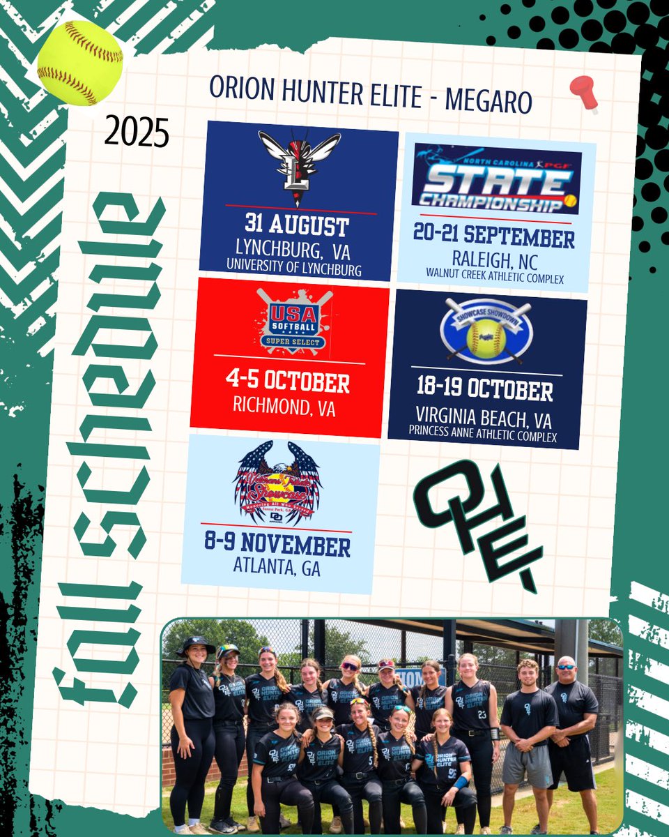 OHEMegaro's tweet photo. FALL BALL is here! Check out our fall 2025 schedule. See you there! https://t.co/rvIqPj2I6x