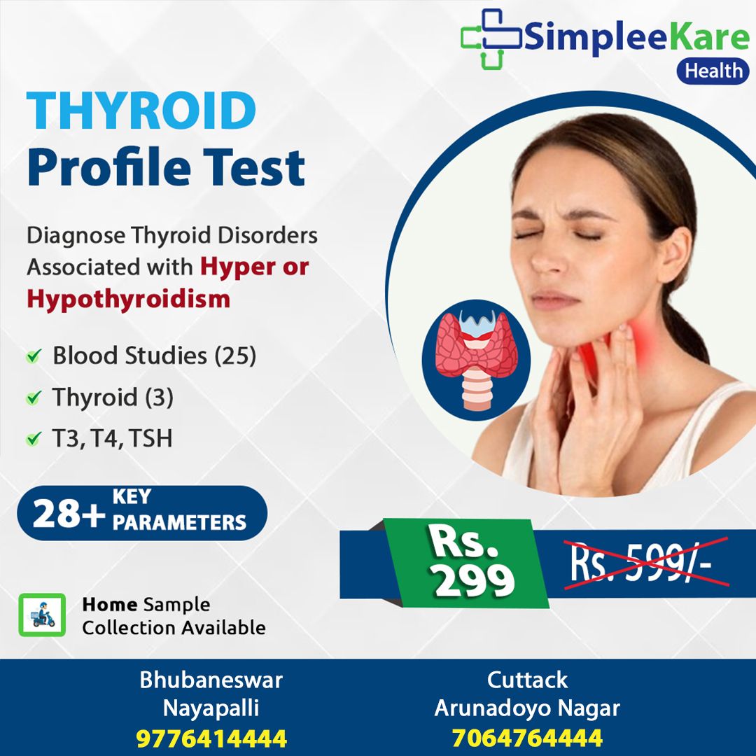 SimpleeKare's tweet image. Get your Thyroid Profile Test done at SimpleeKare Health and detect disorders like Hyperthyroidism or Hypothyroidism early.
📌 Nayapalli: 9776414444
📌 Arunodaya Nagar: 7064764444

#ThyroidTest #HealthCheckup #SimpleeKareHealth #AffordableHealthcare #Bhubaneswar #Cuttack #TSH