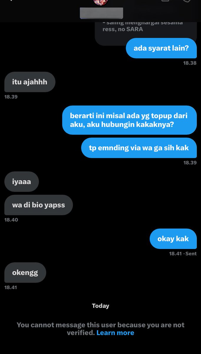 sadeberbagi's tweet photo. guys ini scam or kenapa ya aku diblock? #zonauang #zonaBA

*aku sensor dulu kali aja aku ngelanggar sesuatu di dunia per BA an ini https://t.co/WFdx1VhvaE