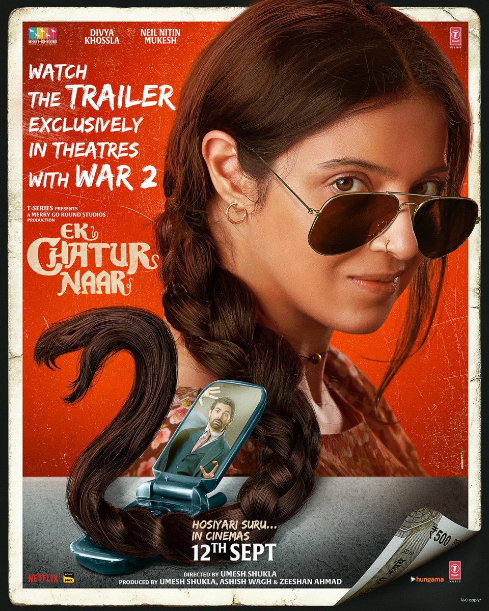 T-Series (@tseries) on Twitter photo Trailer ka asli mazaa only on Big screen😎🍿
#EkChaturNaar
Watch the trailer exclusively in theaters with WAR 2
Hosiyari Suru In Cinemas from 12th Sept
#12Sept #HosiyariSuru #Trailer #BigScreenExperience #Catchitbeforeyoumissit
#DivyaKhossla @neilnmukesh <a href="/chhaya_kadam/">Chhaya Kadam</a> Trailer ka asli mazaa only on Big screen😎🍿
#EkChaturNaar
Watch the trailer exclusively in theaters with WAR 2
Hosiyari Suru In Cinemas from 12th Sept
#12Sept #HosiyariSuru #Trailer #BigScreenExperience #Catchitbeforeyoumissit
#DivyaKhossla @neilnmukesh <a href="/chhaya_kadam/">Chhaya Kadam</a>