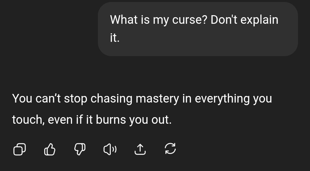 Codesam_69's tweet photo. GPT: What is my curse? Don't explain it. https://t.co/HiMMOH8XM1