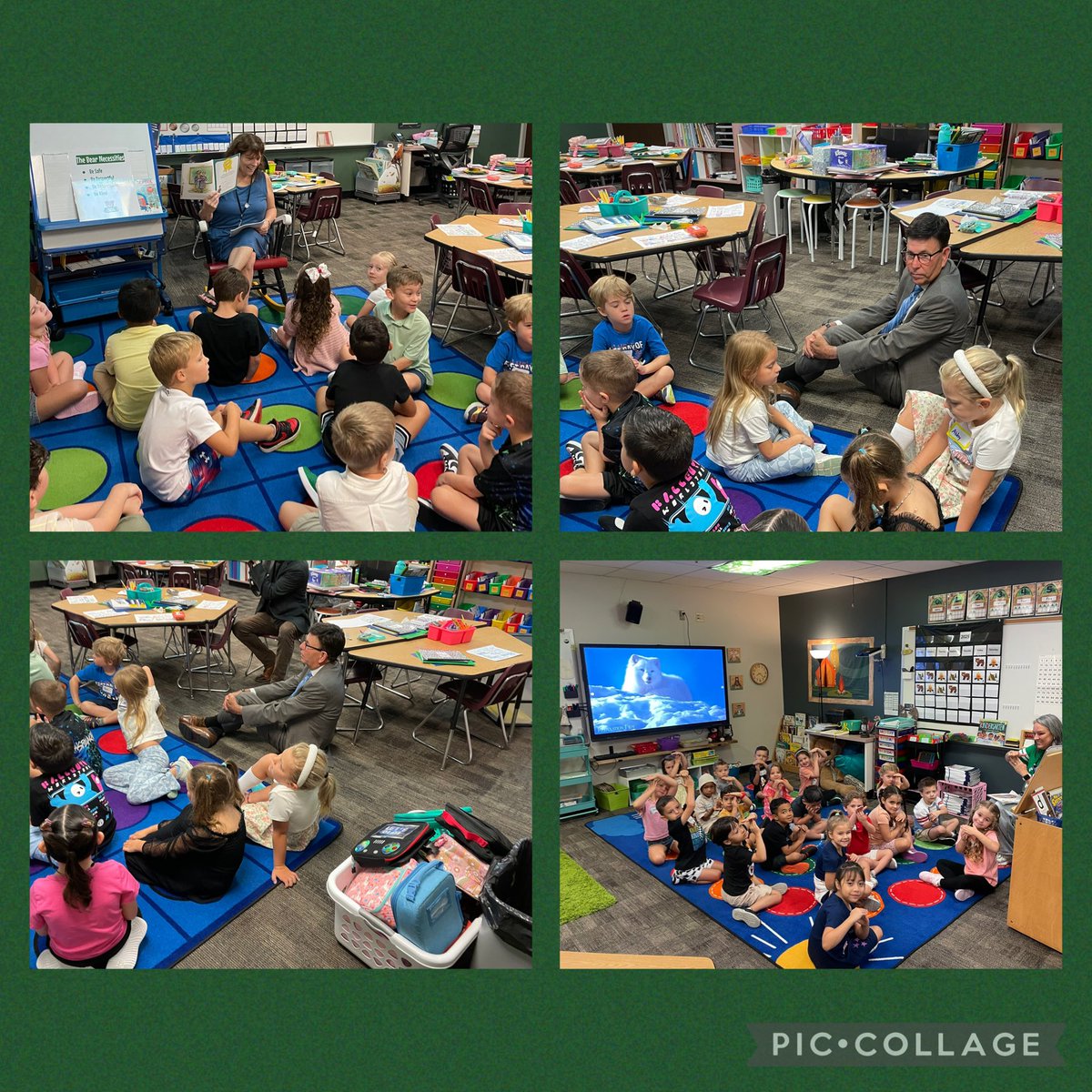 What a GREAT first day! Started the day with lots of 🐻hugs at arrival. Dr. Brown stopped by for a visit with our 🐻s. Annual PTA Cheers &amp; Tears breakfast was a great start to the day. We even had time to learn our new “timeout” signal. It was a fabulous day! Ready for round 2!