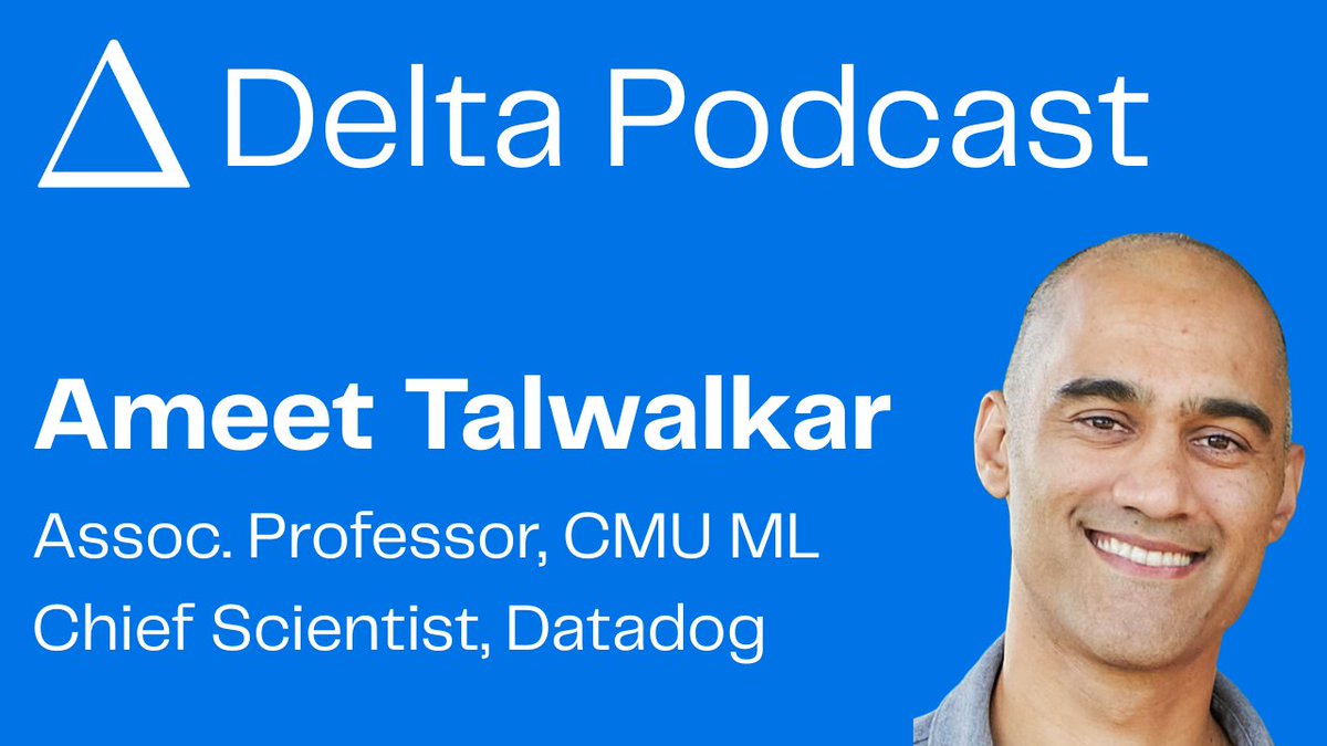 Huge thanks to Ameet Talwalkar for coming on the Delta Podcast! Check out the podcast episode here: youtube.com/watch?v=BVe0w8…
