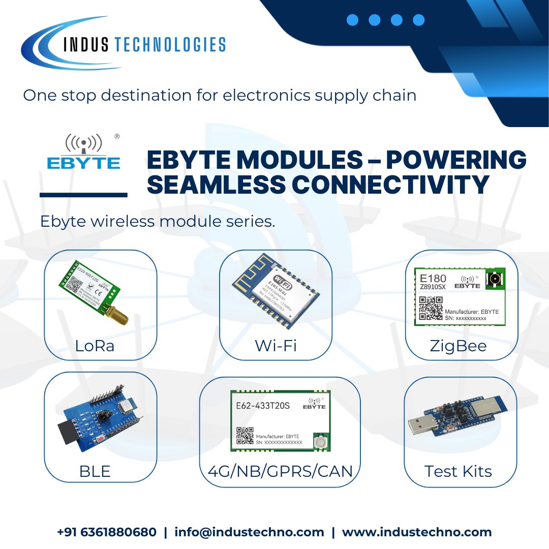 technologi39582's tweet photo. Looking for reliable RF & IoT modules?
👉 We supply. 👉 We deliver. 👉 You build.
Explore eByte modules with Indus Technologies.
#eByte #IndusTechnologies #WeSupplyTech #IoTModules #WirelessSolutions #LoRa #Zigbee #SmartConnectivity https://t.co/5YUohcwUAN