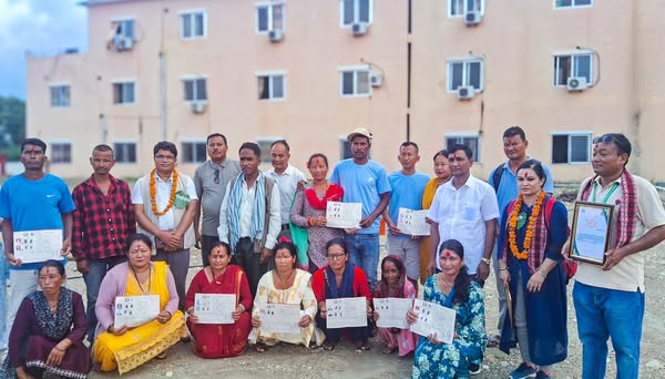 Erfan_A_Ali's tweet photo. After 40+ years, nine landless families in Gadhawa, Nepal, now hold land certificates, ending stigma & securing their future. This milestone, supported by @unhabitatnepal 🇳🇵 & partners under #L4ACT, is funded by #MAFRA(Ministry of Agriculture, Food and Rural Affairs) 🇰🇷. https://t.co/7ks3xlU0P9