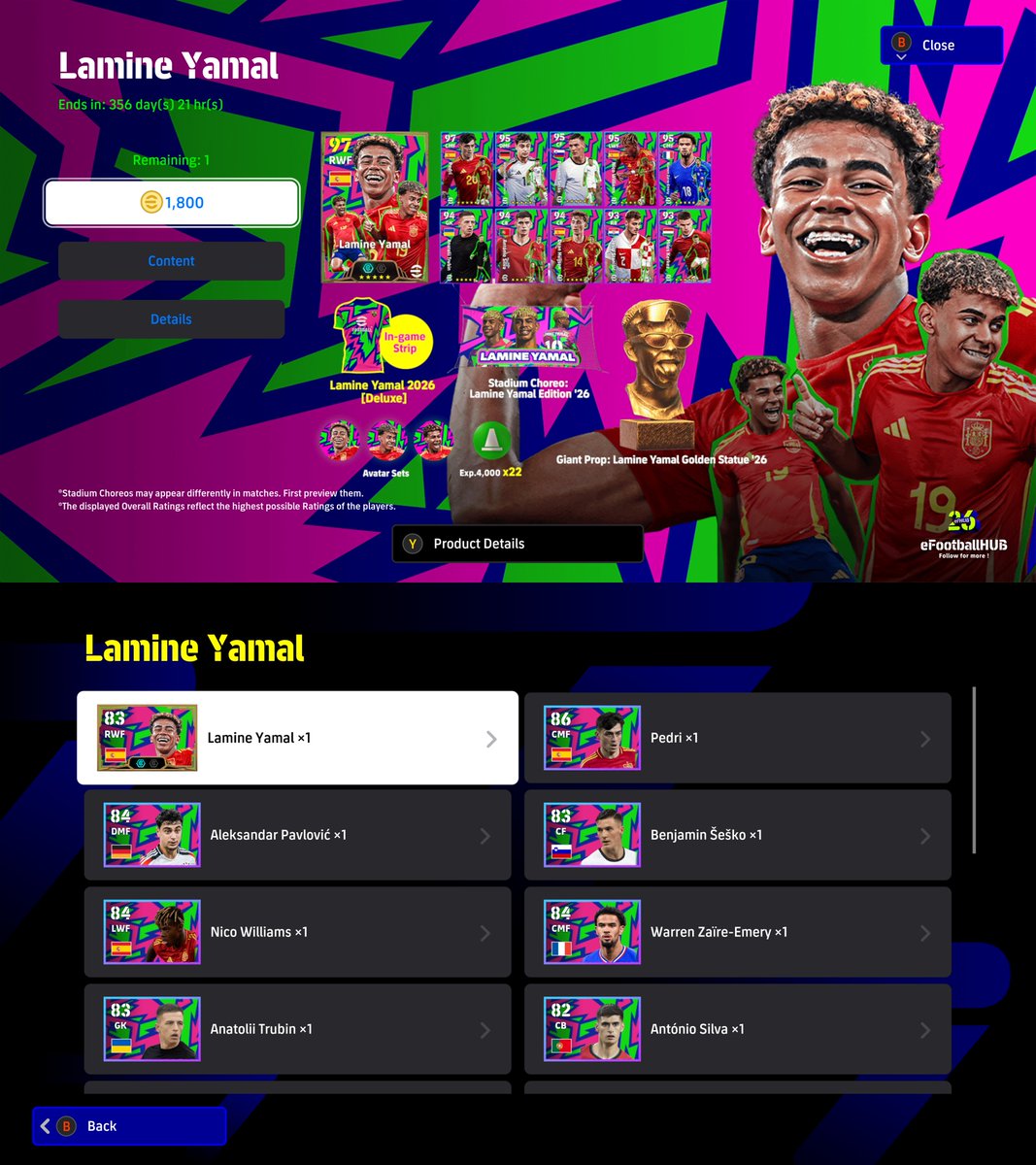 eFHUBx's tweet photo. [𝐏𝐀𝐂𝐊] Lamine Yamal 🇪🇸

#eFootball2026 | #eFootballHUB https://t.co/Idx3g3xHzM