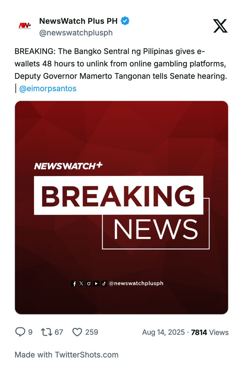 𝗣𝗔𝗡𝗔𝗟𝗢! 🙌

Ngayon na meron na tayong commitment galing sa BSP na kailangang alisin ang e-sugal sa GCash, Maya, at iba pang e-wallet. Isabatas na natin ang finile ng Akbayan Reform Bloc na Kontra E-Sugal Bill.

Tuluyan na nating sugpuin ang gambling crisis sa Pilipinas.