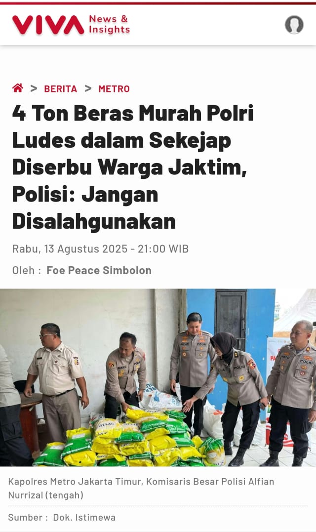 4 ton beras murah polri ludes dalam sekejap diserbu warga semoga ini membantu disat ekonomi begini #PolriPeduliGizi
Persiapkan Anak Indonesia