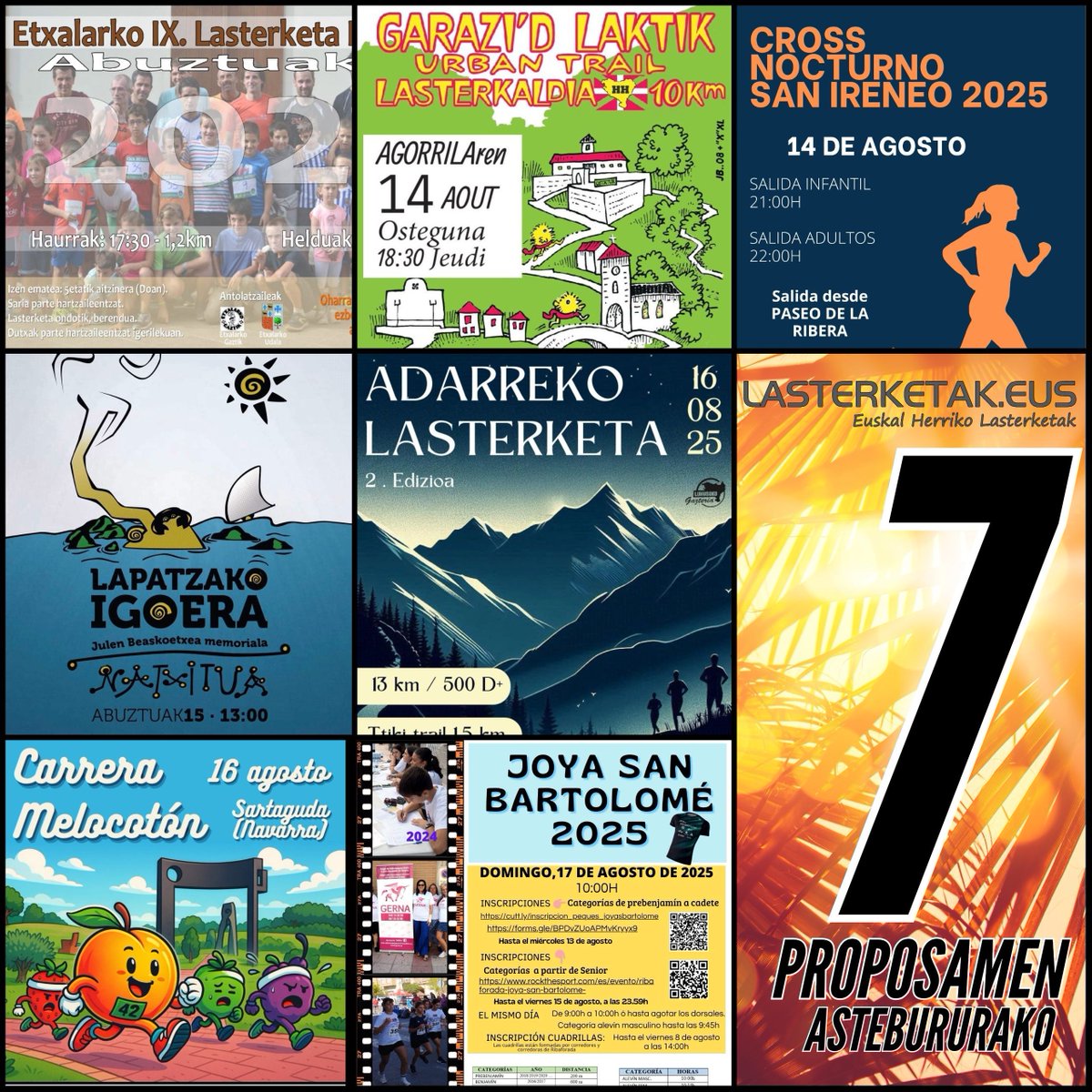 7️⃣ 🏃♀️🅿🆁🅾🅿🅾🆂🅰🅼🅴🅽 astebururako!💪
7️⃣ 🏃🅿🆁🅾🅿🆄🅴🆂🆃🅰🆂 para el finde!💪
👉 lasterketak.eus 

#lasterketak
#mendilasterketak
#kros
#euskalherria
#korrika
#trail
#trailrunning
#run
#running
#cross
#basquecountry
#runningcommunity
#runningterritory