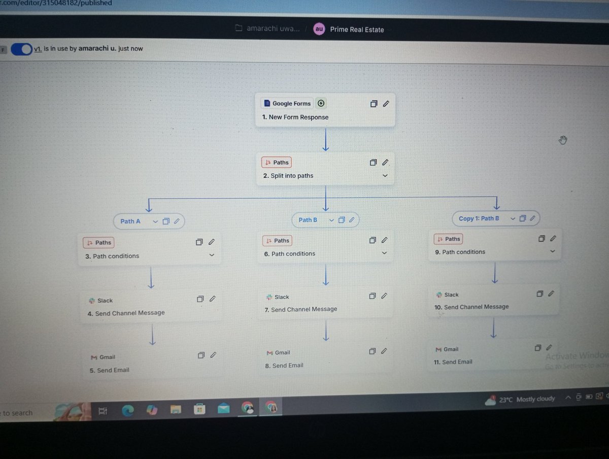 Amarauw123's tweet photo. Day 8 of #30DaysOfAutomation π
Just automated a real estate client intake process β no more messy spreadsheets or lost leads!
@omoalhajaabiola
Your student is nailing it small small π
Hereβs what I built:
β
Google Form β for buyers, sellers & renters to submit details https://t.co/WuyB34g6RJ