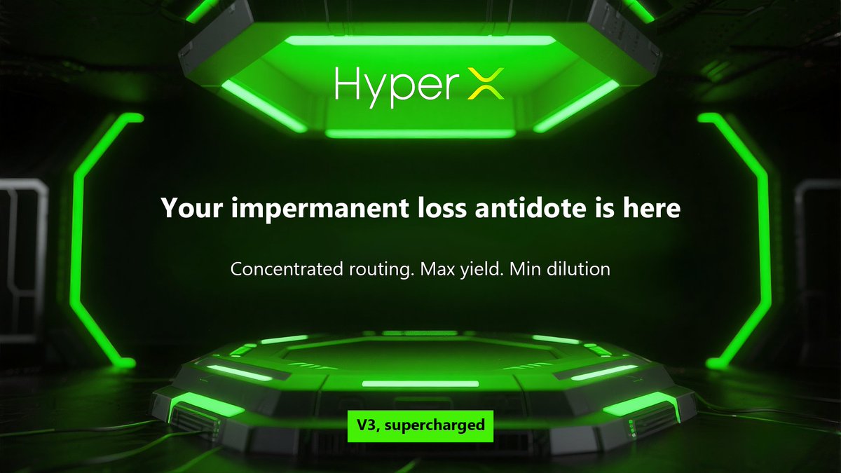 Your impermanent loss antidote is here.
Concentrated routing. Max yield. Min dilution. V3, supercharged.
#HyperX #ILProtection #OmnichainCL #DeFiYieldMax #LiquidityScience #SmartLPing