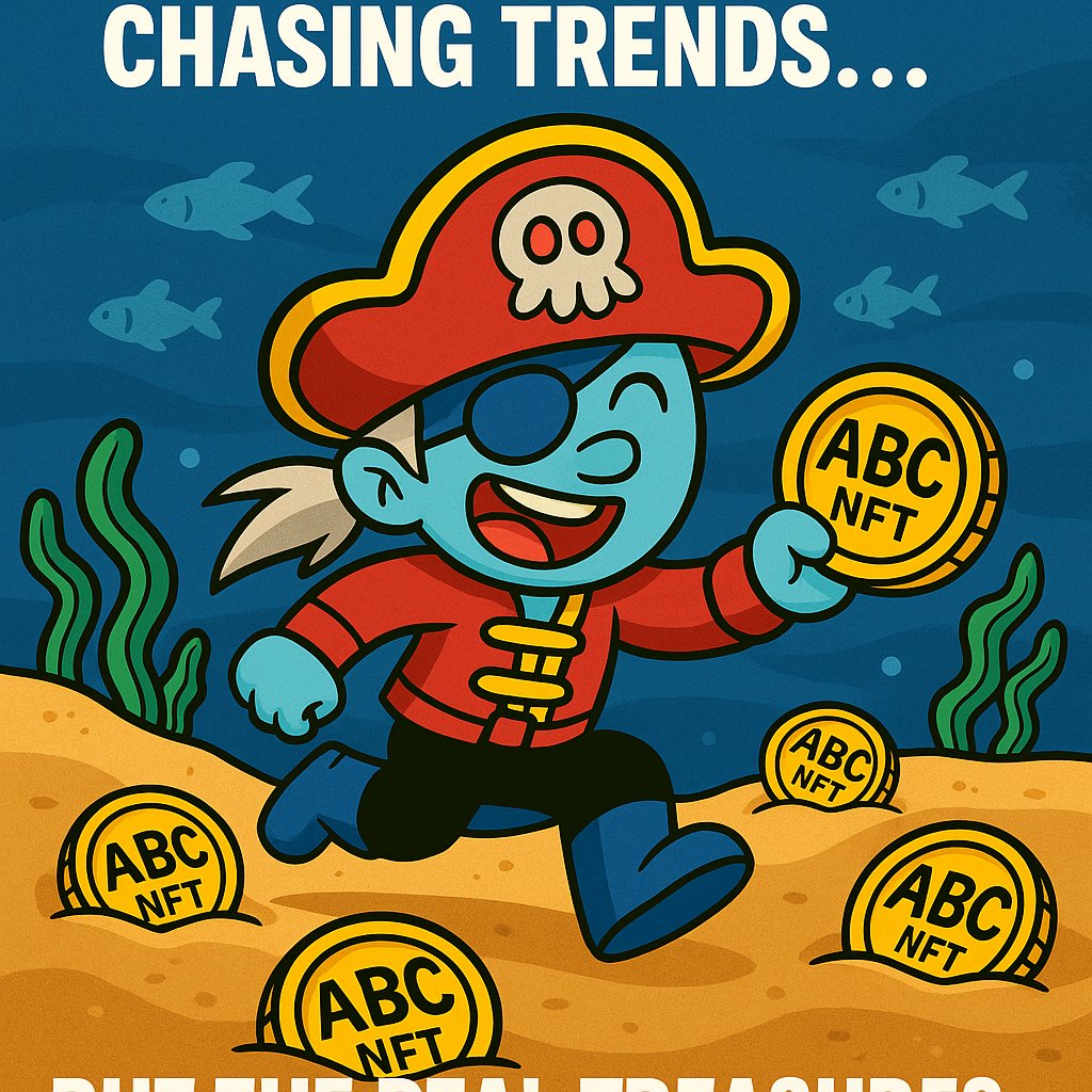 Abc123Community's tweet image. "Everyone’s chasing trends… but the real treasure? 🏴‍☠️ ABC NFTs. While they follow the crowd, we sail ahead. 🚀💎 #ABCNFT #NFTtrendsetters"