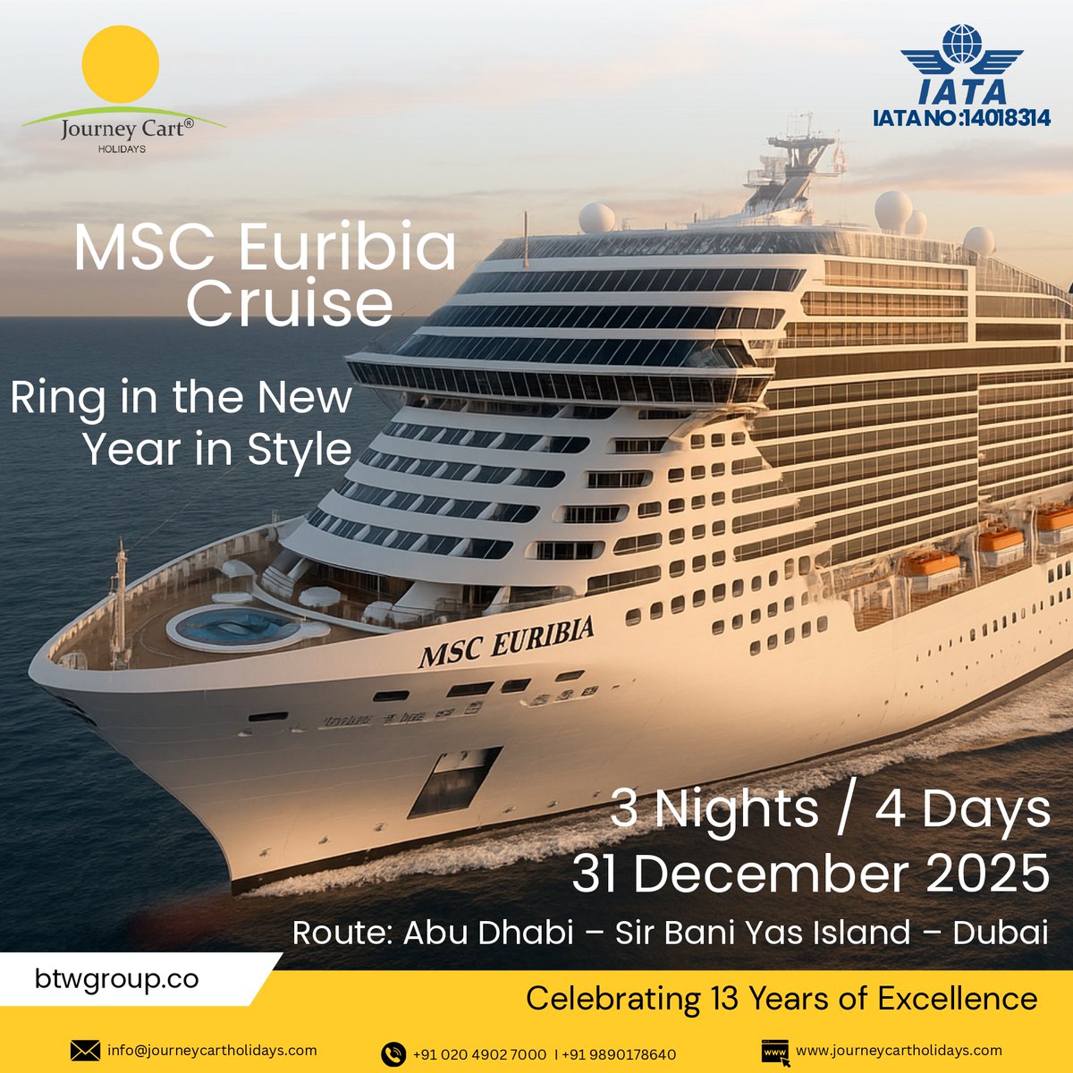 journeycart's tweet image. Ring in the New Year at sea—style, views, and celebrations like no other. 

#holidayswithjourneycart #MSCEuribia #NewYearCruise #LuxuryAtSea