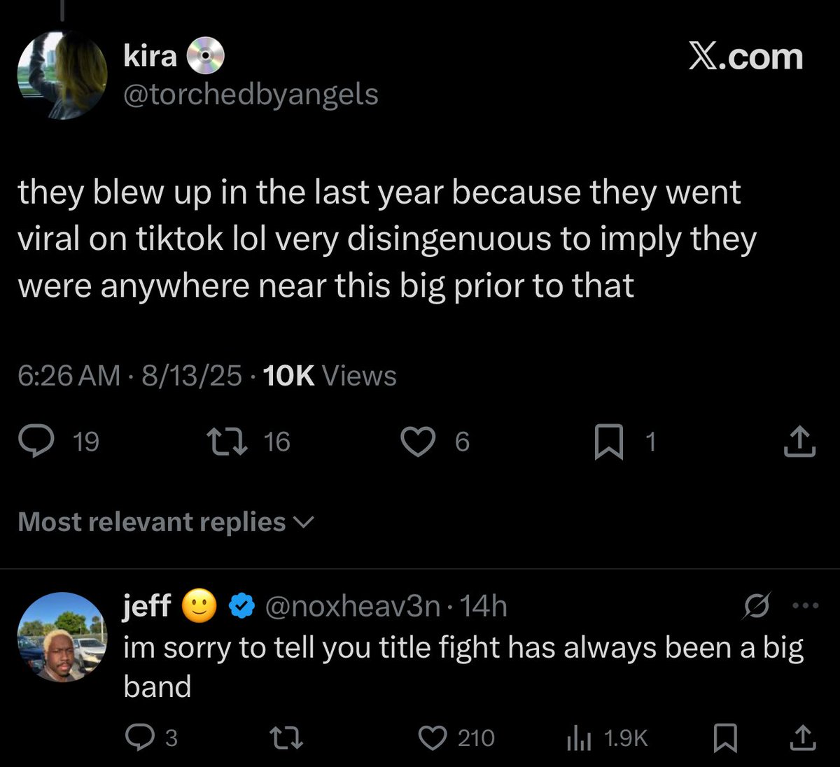 This is so insane to say about title fight lol