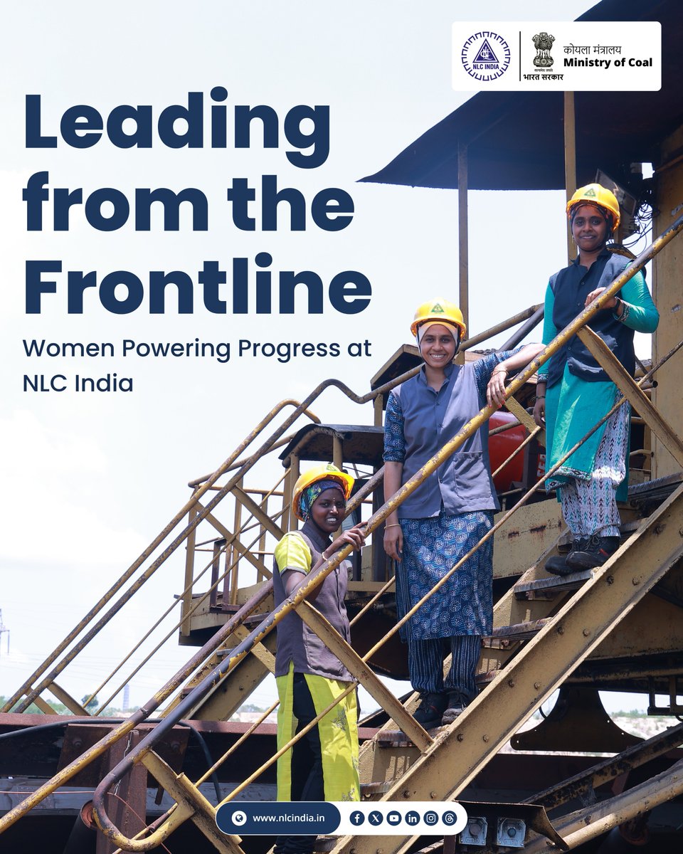 nlcindialimited's tweet photo. NLC India has taken a pioneering step by integrating women into statutory roles in lignite mining operations. This marks a first in India’s energy sector. From operating advanced mining equipment to leading field operations, women are now playing key roles in ensuring safety and driving operational excellence.
#NLCIndia #WomenInMining #BreakingBarriers #womenleadership
@CoalMinistry @MinesMinIndia @mygovindia