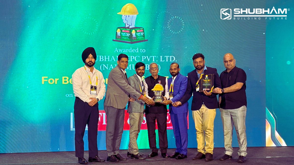 ShubhamEPC's tweet photo. 🏆 Proud moment for @ShubhamEPC 

We’ve been honoured with the Best Safety Excellence Award for our NMDC-02 &amp; NMDC-03 projects - a testament to our commitment to safe and efficient execution.

#ShubhamEPC #SafetyFirst #EPC #Infrastructure #Excellence #BuildingFuture https://t.co/7chR8tY82d